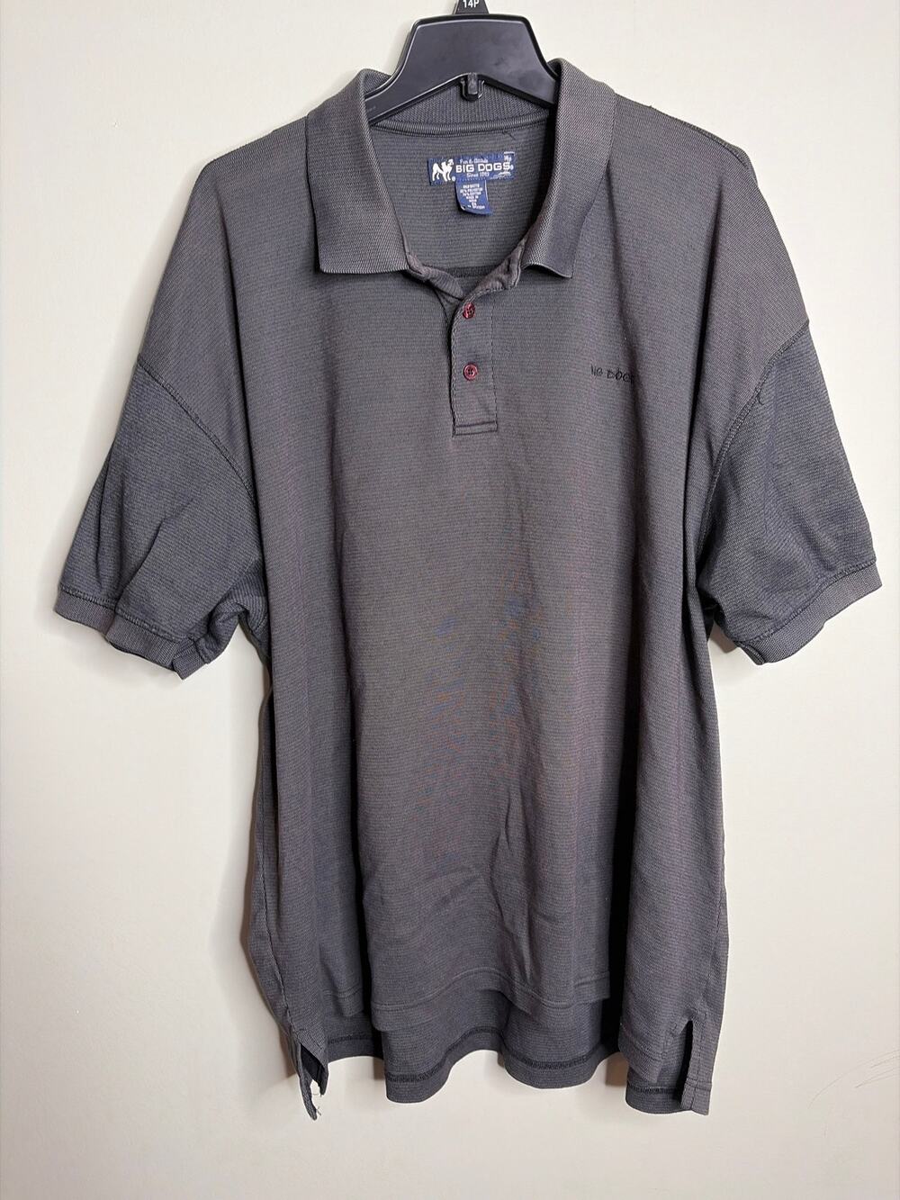 Big Dogs Gray Striped Polo 2X